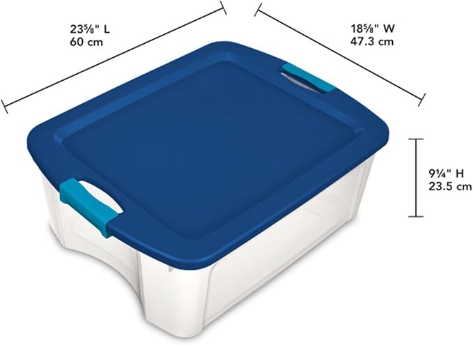 Sterilite Latch and Carry, Plastic Storage Bins w/Lids, 12 Gallon, 12-Pack | Stackable Tote Containers with Handles and Latching Lids for Bed, Garage, Office, Kitchen, Closet & Classroom