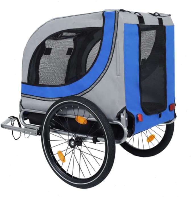Large Folding Bike Trailer for Dogs – 66LB Capacity All-Terrain Pet Carrier, Durable Steel Frame for Cycling, Jogging, Camping & Outdoor Adventures