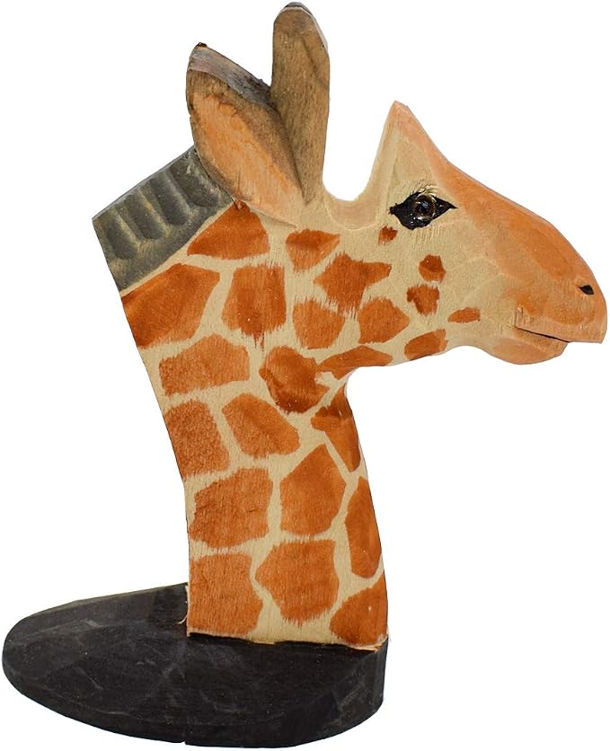 Handmade Wood Carving Eyeglasses Spectacle Holder Stand Sunglasses Display Rack Home Office Desk Décor Gift (Giraffe)