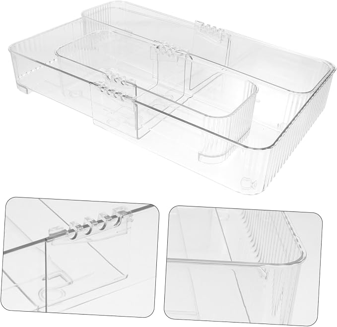 PRETYZOOM 3pcs Expandable Drawer Organizer Tray Drawer Storage Bins for Kitchen Office and Bathroom Pet Material Dividers for Neat Organization