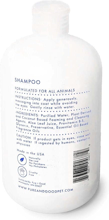 Pure + Good - Shampoo and Conditioner Set, Formulated for All Pets, Gentle and Cleansing, Made in The USA, Cruelty Free, 16 fl oz (Blue Cypress + Neroli)