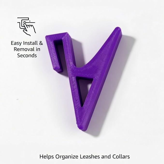 Heavy Duty Kennel Hook Compatible with Ruffland Kennel – Easy Install Leash, Collar & Bucket Holder for Dog Crates (2 Pack) (Purple)