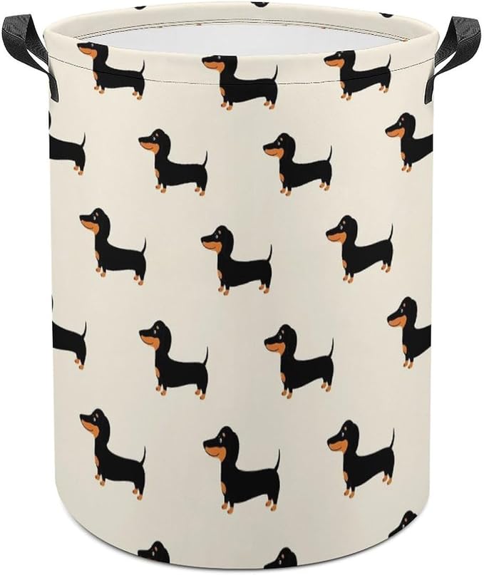 Waterproof Foldable Basket with Handles Doxie Dachshund Weiner Dog Pet, Large Capacity Laundry Hamper for Clothes, Toys, and Home Organization