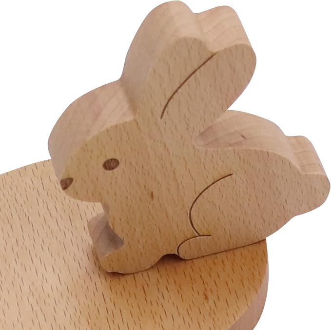 Cute Bunny Cellphone Stand Holder Wooden Smartphone Desk Holder for All Mobile Phones Animal Phone Stand Desk Ornament