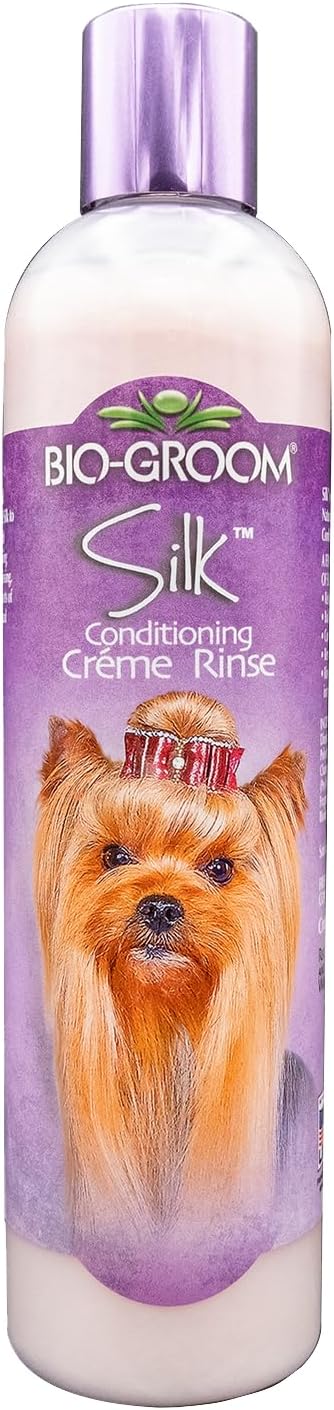 Bio-Groom Silk Creme Rinse Dog Conditioner - Conditioner for Dogs & Puppies, Residue Free Wash, Cruelty Free, Rehydrates Skin & Strengthens Coats, Gentle & Safe - 12 Fl Oz 1-Pack