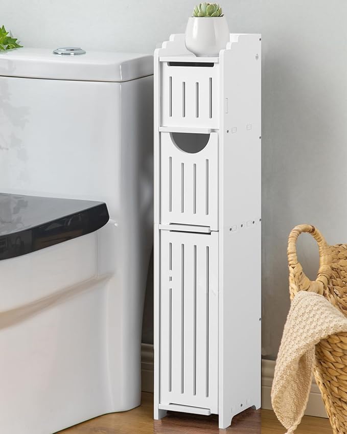 AOJEZOR Small Bathroom Storage Cabinet: No Drill for Narrow Space Renters