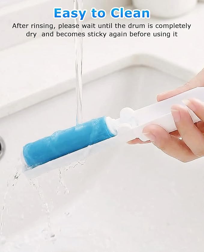 Mini Reusable Lint Roller, 15PCS Portable Washable Foldable Lint Remover Brush with Sticky Gel, Easy to Clean for Clothes and Pet Hair