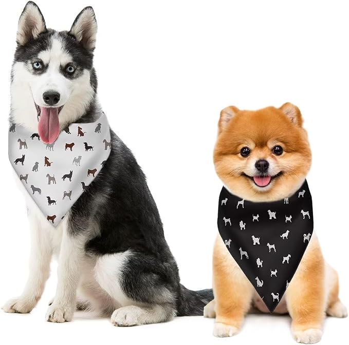Howilath Kawaii Cartoon Pigs Print Dog Bandana, Pet Kerchief Polyester Scarf Neckerchief, Washable Accessories