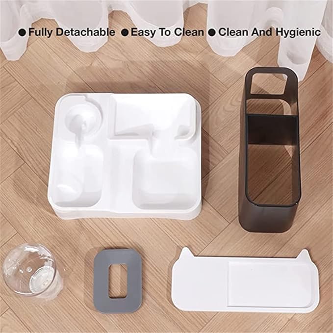 2 in 1 Pet Automatic Food and Water Dispenser, Cat Feeder, Dog Feeder,Pet Water Dispenser,Pet Automatic Feeder, Pets Auto Feeder (Grey)