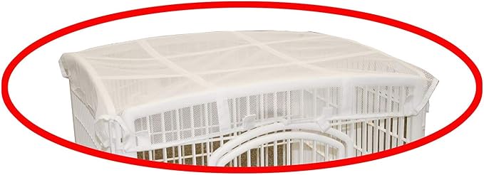 IRIS USA Playpen Cover, Mesh Top, White | Escape Artists, Top Enclosure Add-On, Pen Roof System, Overhead Security, Easy Attach Clips, Washable Material