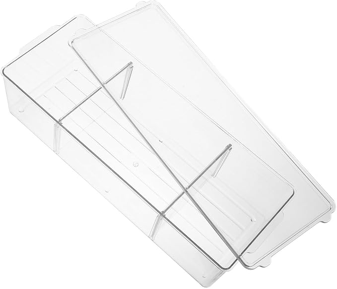 Multi-compartment Medicine Organizer Box with Lid, Medium Pet Plastic Desktop Storage Case, Removable Divider Dresser Storage for Cosmetics and Pill Organizer