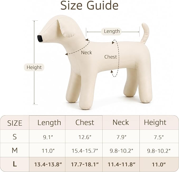 Dog Mannequin PU Pet Clothing Display Stand Cute Dog Hangers for Clothes Store Leather Pet Sewing Mannequin Durable Puppy Standing Model (White, Large)