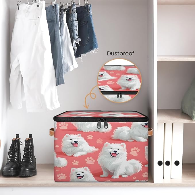 Dogs Storage Box with Zipper Lid