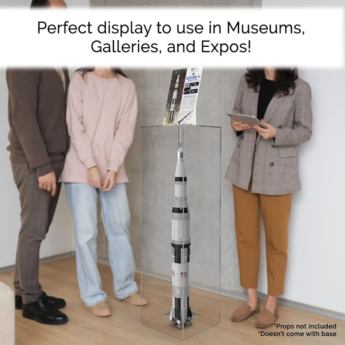 Marketing Holders Acrylic Display Riser Box Hollow No Lid Clear Podium Display Box 12 x 12 x 42 No Lid Art Sculpture 5 Sided One Piece Pedestal Pillar Post Stand Expo Event Wedding Reception