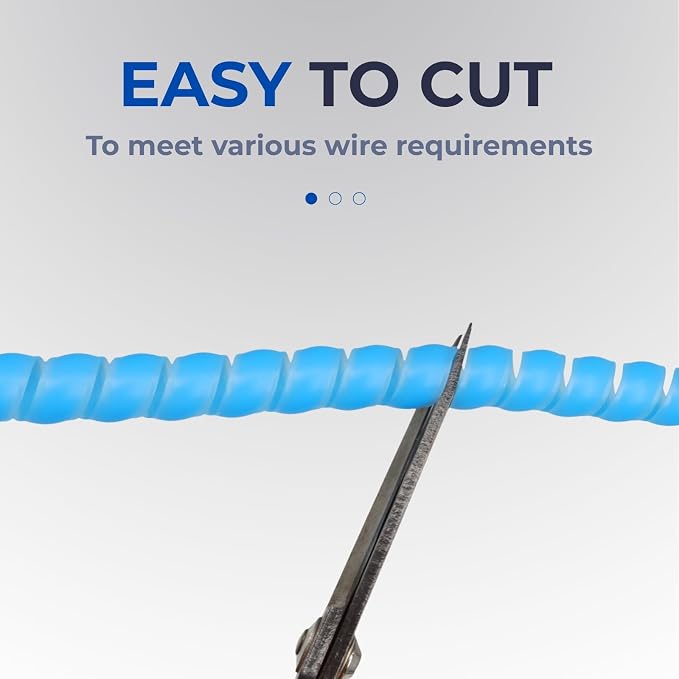 5/16" Spiral Cable Wrap, Plastic Wire Wrap Cord Protectors from Pets No Chew, Spiral Cable Management Sleeve Organizer for Computer Electrical Hydraulic Hose Protector (Blue, 25ft)