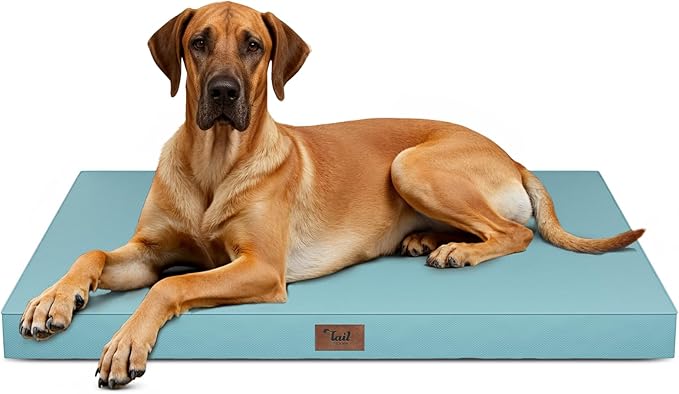 Jumbo Waterproof Orthopedic Dog Bed for Extra Large Dogs | Egg Crate Foam, Pressure Relief, Fits 54x37 Crates, Machine Washable 1680D Oxford Cover, Indoor & Outdoor Use, Up to 150 lbs