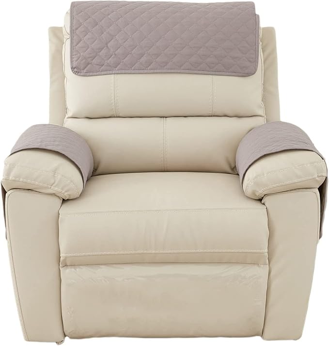 XMAYODS 3 Pcs Recliner Covers Sherpa Arm Covers for Recliner Chair with Storage Pockets Headrest Cover for Recliner Chair Armchair Slipcovers for Sofa Recliner Protector (Color : #6)