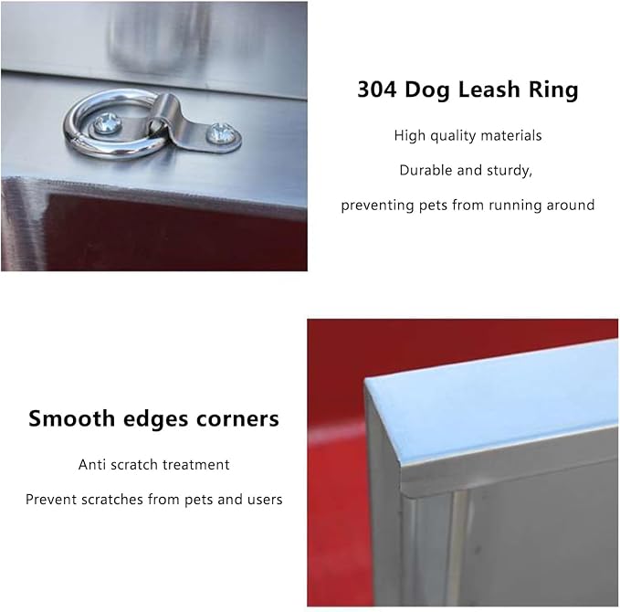 Stainless Steel Pet Bathing Station for Home Use,Professional Dog Grooming Tub with Adjustable Features for All Dog Sizes.Silver-80cm/31.5in