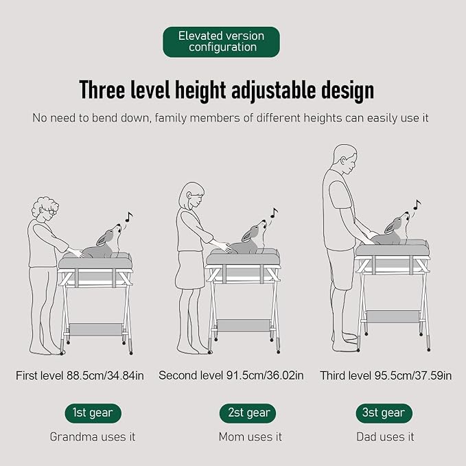2 in 1 Dog Bathtub Dog Washing Station with Storage Rack Foldable Pet Bath Tub for Bathing and Grooming Collapsible Portable Cats Shower Bathtub with 3 Gears Adjustment & 4 Casters Grey