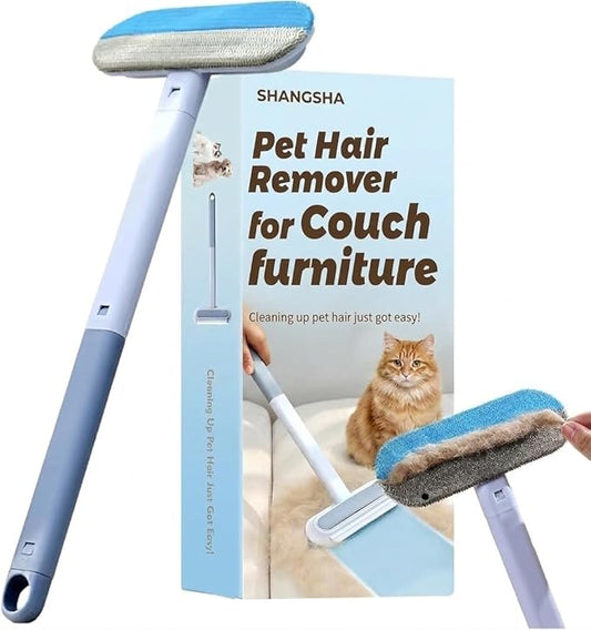 Pet Fur Removal Tool, Dog and Cat Hair Remover for Couch Carpet Furniture, 4 in 1 Multifunctional Pet Hair Removal Broom, Cleaning Brush for Window Tile, Reusable Washable (1 Pack)