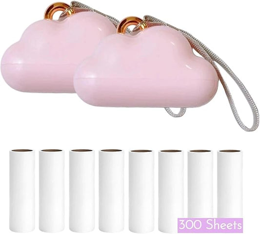 Portable Lint Roller 150 Sheets Travel Size, Mini Lint Roller for Clothes and Reusable Pet Hair Remover, Cute Small Sticky Dust Remover Refillable