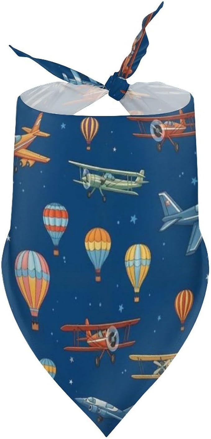 Pet Scarf for Small and Large Dogs Party Supplies, Casual Daily Use, Washable Cartoon Airplanes Lightweight Pet Fashion Accessories