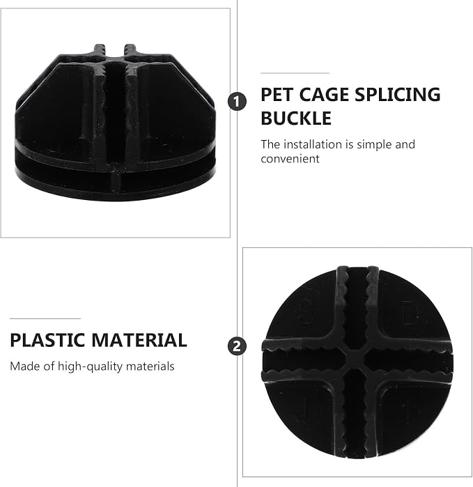 Mipcase 36 Pcs Pet Cage Buckles Black Cage Connectors for Dog Playpen Panels Portable Plastic Fixed Buckles for DIY Fence Assembly Detachable Closet Clips for Home Storage