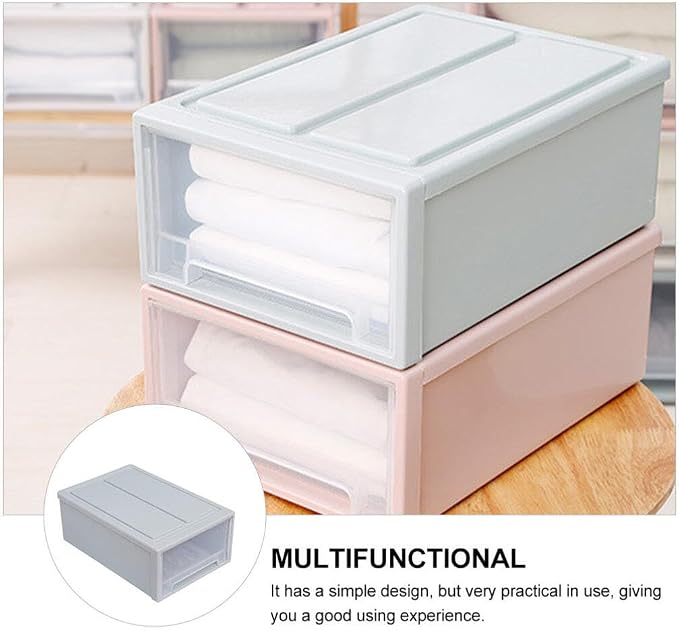 Zerodeko 1pc Thicken Storage Organizer Box Stackable Household Container for Clothes Toys Books and Sundries Lightweight Versatile Drawer Style