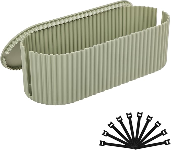 FABROK Cable Management Box, Power Strip Holder, Large, Green | Desk Cord Organizer, Charger Storage Basket, Surge Protector Cover, Floor TV Computer Wires Hider, For Home, Office