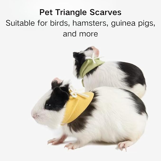 3PCS Adjustable Mini Pet Triangle Bandana, Soft Stretch Knit Bow Collar Decor Accessory with Slide Buckle, Cute Photo Outfit Prop for Small Bird, Hamster, Guinea Pig Tiny Pets