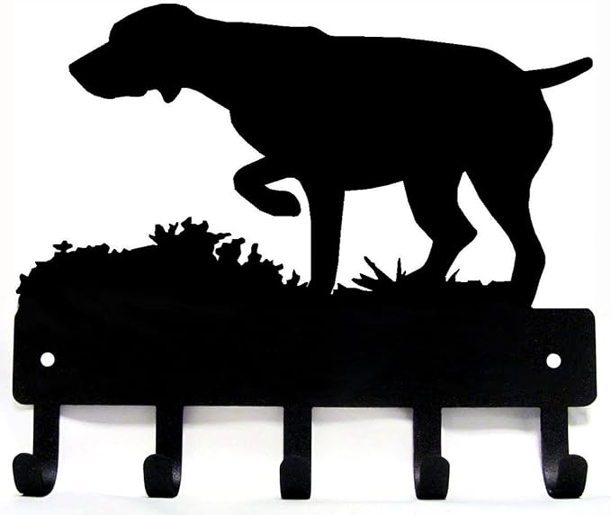 GSP on Point Key Holder - Small 6 inch | Made in USA. 5 Hooks. German Shorthaired Pointer