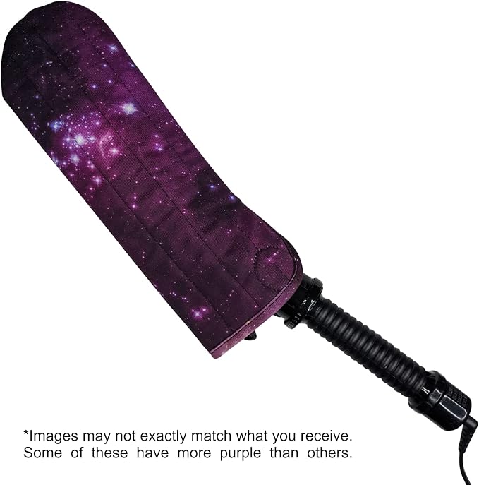 Case/Cover [Heat Resistant] for Curling Irons, Flat Irons or Straighteners, and Styling Irons, Silicone Coated Lining and Quilted Cotton Pouch for Travel, Gym, or Home [Nebula]