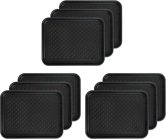 Boot Tray for Entryway, 9 Pack Waterproof Shoe Trays for Indoor Outdoor Use 20"x15" Durable Shoe Mat with Raised Edge, Non-Slip Tray for Boots, Pets, Garden & Muddy Shoes