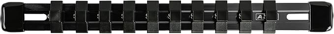 ARES 70149 3/8-In Black Socket Rail | Part No. 70149; Store up to 10 Sockets and Keep Your Tool Box Organized