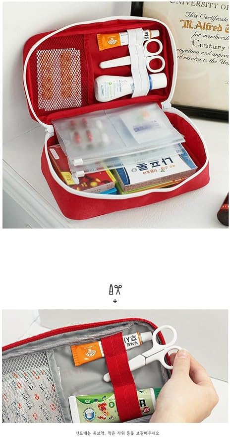 First Aid Bag - First Aid Kit Bag Empty for Home Outdoor Travel Camping Hiking, Mini Empty Medical Storage Bag Portable Pouch (Gray)