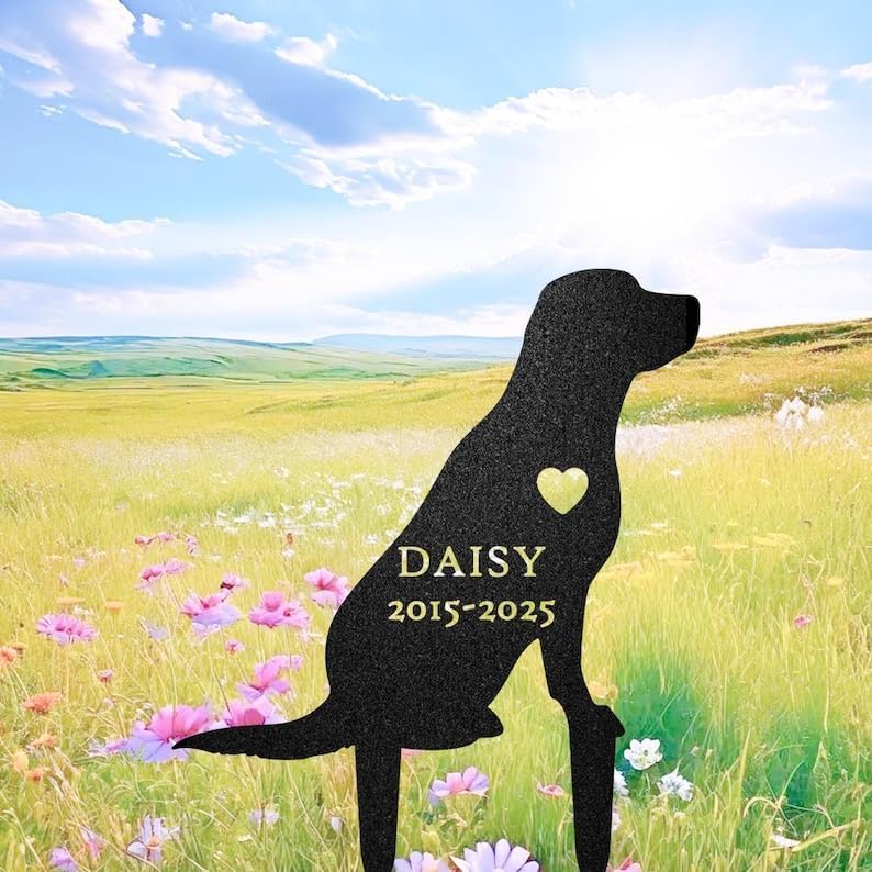 Personalized Labrador Retriever Dog Garden Statue Stake, Pet Loss Gift | Pet Memorial Gifts for Dogs, Grave Marker, Grave Decorations for Cemetery, Dog Dad Gifts, Back Yard, Garden Decor