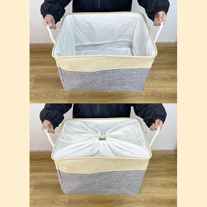 Dog Basket for Toys My Dog Stuff Collapsible Storage Bin Grey Pink Blue Rectangular Pet Storage Organizer Box with Handles Extra Large