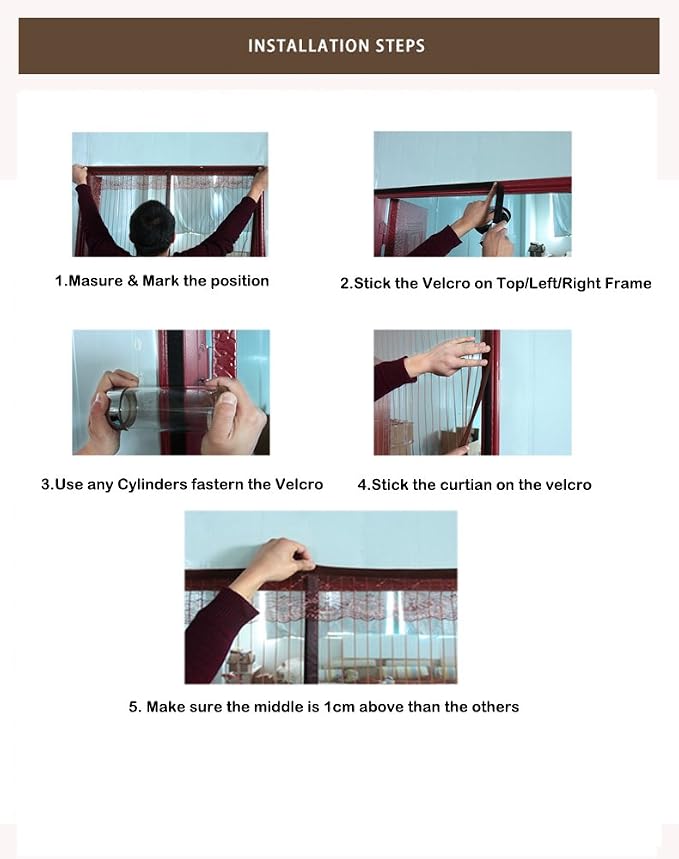Magnetic Thermal Insulated Door Curtain for Air Conditioner Room/Kitchen Magnetic Screen Door with Hook & Loop Energy Loss Reduce Noise 31" x 76" Inch Clear White