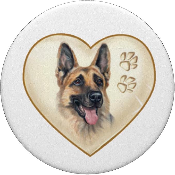 Dog, Pet, German Shepherd, Puppy, Heart, Paws, Pop-Socket PopSockets PopGrip: Swappable Grip for Phones & Tablets PopSockets Adhesive PopGrip