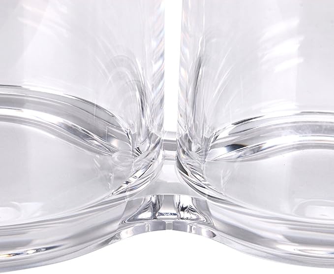 Hipiwe Clear Acrylic Cotton Swab and Ball Holder 2 Slots Q-tip Container | Round Cotton Pad Q-tip Organizer Case for Make Up Brush Clear Apothecary Jar
