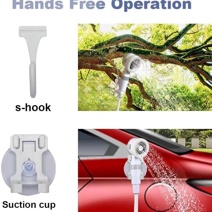 Portable Camping Shower with 5000mAh Battery, USB Rechargeable Outdoor Shower Pump with Adjustable Water Flow & 4 Modes, Quiet Compact Shower Kit for Hiking, Pet, Travel, Beach