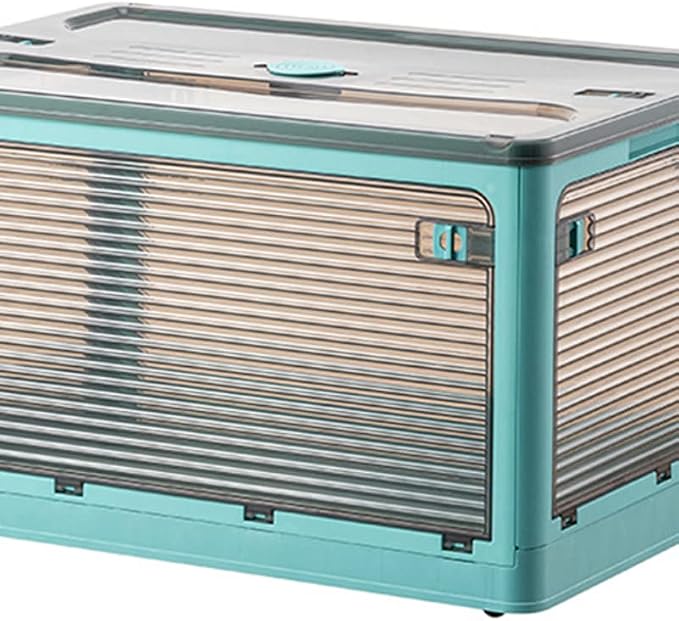 LiebeWH Durable Plastic Pets Storage Box Bin Clear Transparent 4 Ways Opening Pulle Design Box for The Home Room (Large 51.5x36x30)