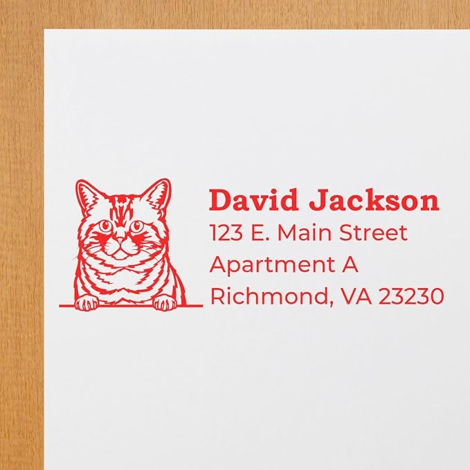 Brazilian Shorthair Address Stamp, Cat Return Address Stamp, Personalized Duo Hand Duo Hand Stamp for Pet Lovers, Custom Mail Seal for Cat Lovers