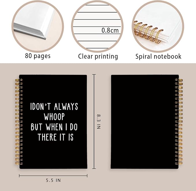 Sarcastic Notebook for Work, Funny Office Gifts for Coworkers | Funny Notebooks Journalfor Work, Office Humor Gifts, Black Hardcover Spiral Notebook 5.5x8.3 Inch