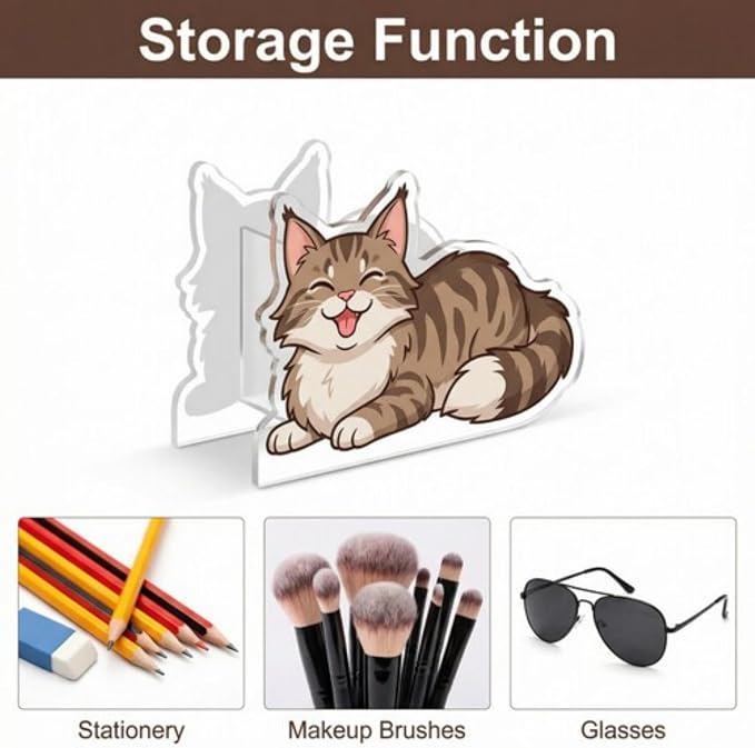 KIJ Custom Shaped Acrylic Pen Holder for Desk,Personalized Picture Pencil Cup Desk Organizer with Your Photo Custom Silhouette,Unique Office Supplies Desktop Stationery Makeup Brush Storage Holder