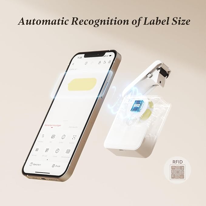 NIIMBOT D110 Label Maker Machine, Bluetooth Thermal Label Printer | for School Home Office Organization, Mini Thermal Printer , Label Maker with 3 Label Tapes, White