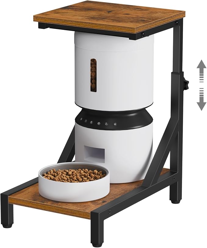 Snughome Adjustable Automatic Cat Feeder Stand, Elevated Cat Feeding Station with 3" Raised Platform, Smart Feeder Riser Table, Helps Promote Comfortable Feeding Posture, Metal Frame & Particleboard