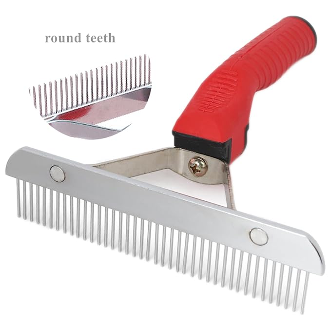 Pet Extra-Large Rake Comb Grooming Brush Deshedding Beauty Tool For Large Dogs Golden Retriever Husky German Shepherd