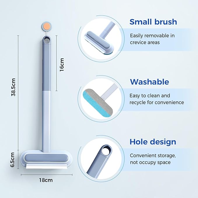3 in 1 Pet Hair Removal Tool, Carpet Rake Brush for Pet Hair Removal, Cat Dog Hair Broom Lint Remover Scraper for Carpet Rugs Bed Couch Curtains (1 pcak)
