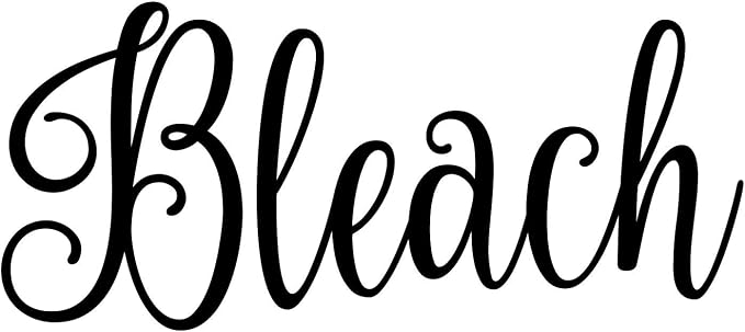 Bleach 4.5w x 2h Label | Laundry Room Organization | Die Cut Vinyl Decal | Black Fancy Font (Sticker Only)